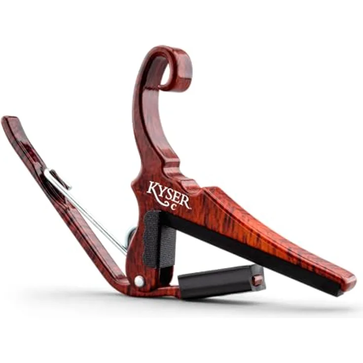 Kyser Quick-Change Capo Nylon RW, Kapodaster für Konzert- und Flamencogitarren, rosewood, mit geringem Federdruck und einfacher Einhandbedienung