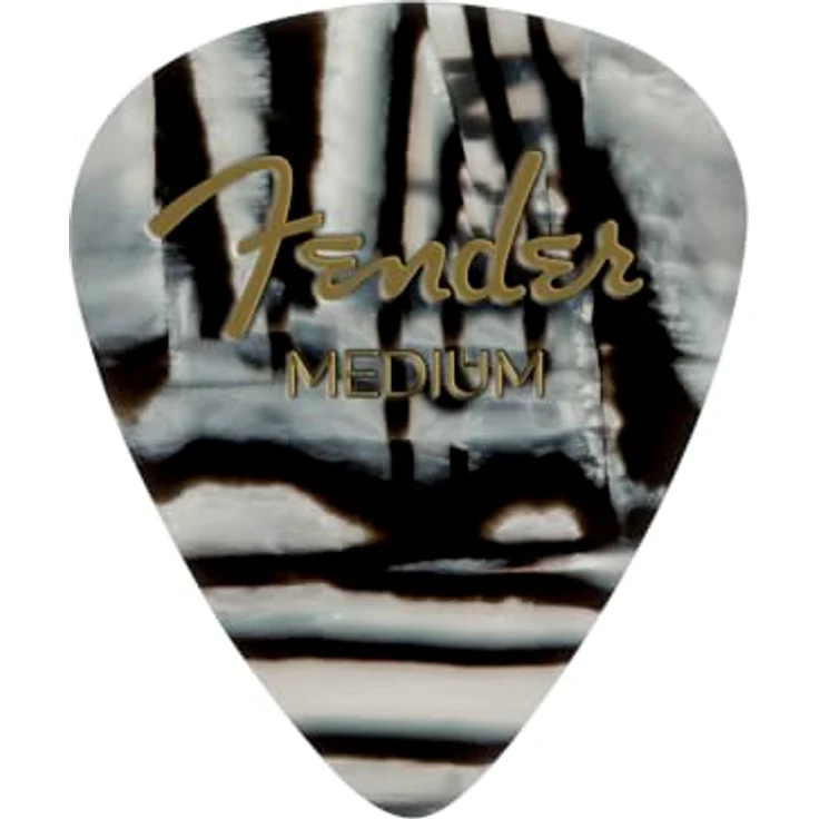 Fender Zebra Medium Prem Cell, 12er Pack Plektren für Gitarren mit sorgfältiger Verarbeitung