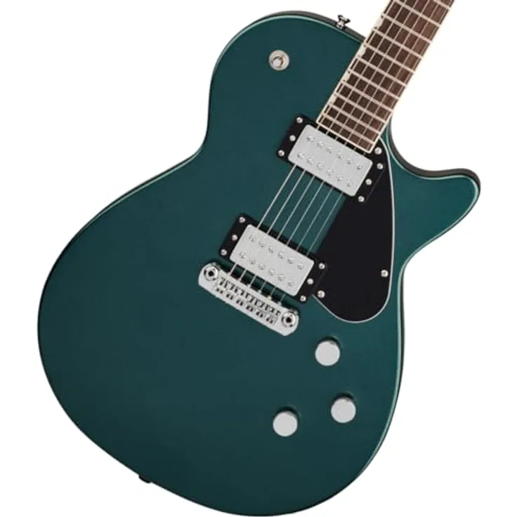 Gretsch Electromatic Jet Club DG, E-Gitarre in Druid Green mit Mahagoni Korpus, 2 PureVolt Twin Six Humbucker, 22 Bünde