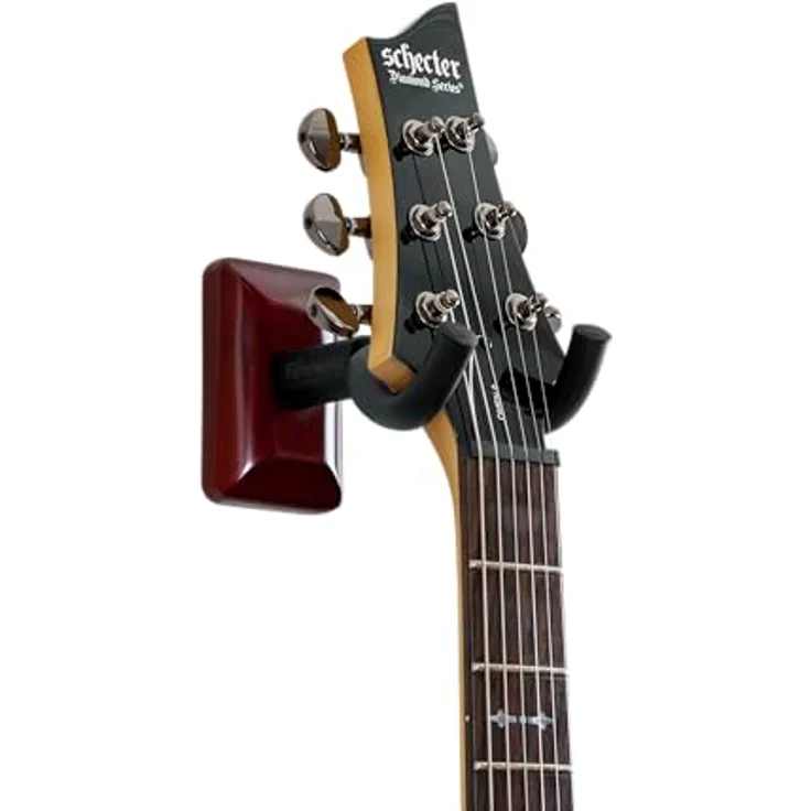 Gator Frameworks GFW-GTR-Hanger Cherry, Wandmontierte Instrumentenhalterung für E-Gitarren, Akustikgitarren und Bässe, mit schwarzem Schaumstoffkissen und gummiertem Drehgelenk – Bild 8