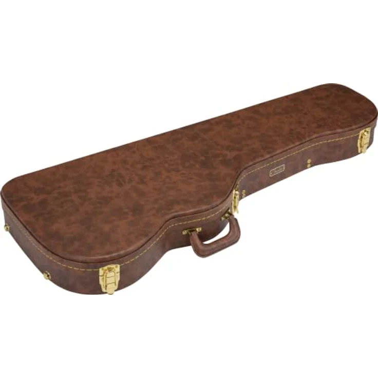 Fender Classic Serie Poodle Case für Stratocaster®/Telecaster®, Gitarrenkoffer mit antikisiertem Kunstleder, braun, mit goldfarbiger Hardware und gepolstertem Innenfutter – Bild 2