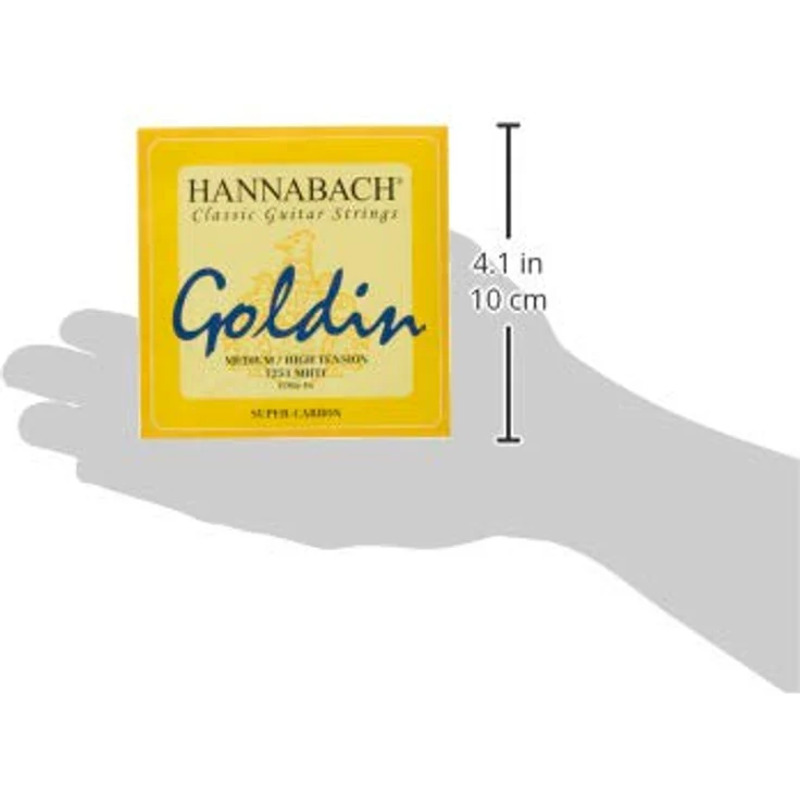 Hannabach Klassikgitarrensaiten Serie 725 Medium/High Tension Goldin Super Carbon, E1 0,62 mm, made in Germany – Bild 5