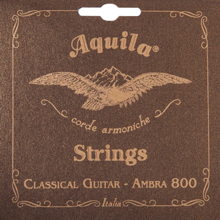 Aquila 185C Ambra 800 Class, Diskant-Saiten für Klassische Gitarre, Low Tension Set, darmfarben