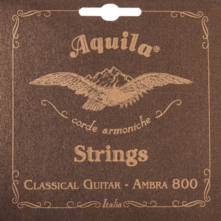 Aquila 185C Ambra 800 Class, Diskant-Saiten für Klassische Gitarre, Low Tension Set, darmfarben