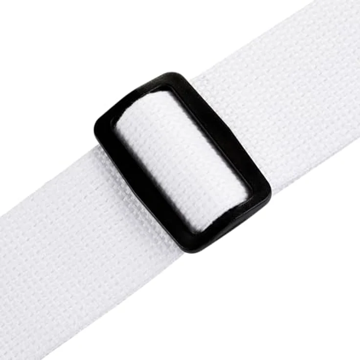 Levys Classic Cotton Strap 2", Gitarrengurt aus Baumwolle mit Wildleder-Endstück, verstellbar von 85 cm bis 155 cm, weiß – Bild 3