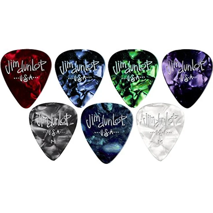 Jim Dunlop 483P12HV Gitarrenplektren, Green Pearl, hochwertige Plektren mit maximaler Erinnerung und minimaler Abnutzung – Bild 1