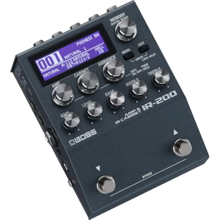 BOSS IR-200 AMP & IR Cabinet Pedal, Amp-Simulator und Impulsantworten-Loader, flexible Gestaltung, robuste Konstruktion, hohe Audioqualität
