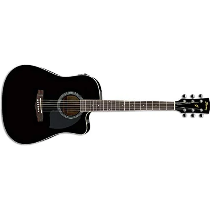 Ibanez PF15ECE-BK, Westerngitarre im Dreadnought-Style mit Fichtendecke, Okume Boden & Zargen, Nyatohhals, 650 mm Mensur, integrierter Ibanez Under Saddle Tonabnehmer und AEQ2T Elektronik, Farbe: Schwarz – Bild 1