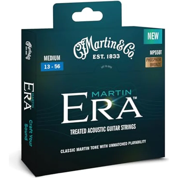 Martin Guitar ERA Medium MP550T, Gitarrensaiten für Western-Gitarre, Zugstärke 190,40, Phosphor Bronze, Round Wound, Saitenstärken .013 - .056 – Bild 3