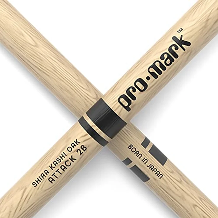 Pro Mark PW2BW 2B Classic Attack, Drumsticks aus japanischem Eichenholz, ovaler Holzkopf, 40,64 cm lang, 1,60 cm Durchmesser – Bild 5