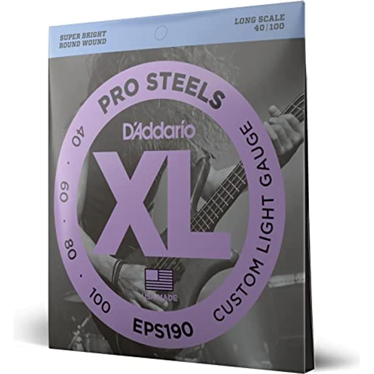 D'Addario EPS190 E-Bass Saitensatz 040-100, Round Wound Saiten für Bassgitarre, Long Scale – Bild 1