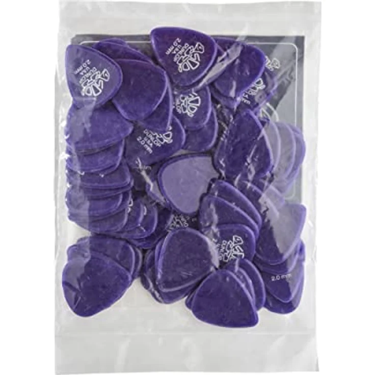 Dunlop Delrin 500 Plektrum Set, 72 Stück, 2,0 mm, dunkelviolett – Bild 5