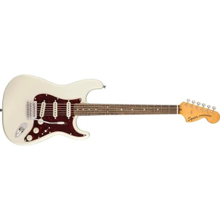 Squier by Fender Classic Vibe '70s Stratocaster E-Gitarre, Olympic White, Ahornhals, Vintage-Stil, Alnico Single-Coil-Tonabnehmer, ideal für Rock, Blues, Jazz & mehr – Bild 1