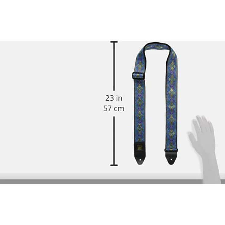 Ernie Ball Guitar Strap Kashmir Moonrise, Gitarrengurt aus Polypropylen mit Lederenden, verstellbar von 104 cm bis 183 cm, Jacquard-Muster in Kashmir Moonrise – Bild 2