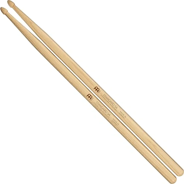 Meinl 5A Standard Hickory, Drumsticks aus American Hickory mit eichelförmigem Holzkopf, medium Gewicht, Länge 406 mm, Durchmesser 14,4 mm