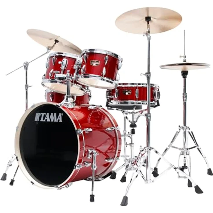 Tama Imperialstar IP50H6W-BRM, 20" Schlagzeugset in Burnt Red Mist mit 5 Teilen, 6-schichtige Pappelholzkessel, inklusive Hardwarepaket und Meinl HCS Messing Beckensatz – Bild 3