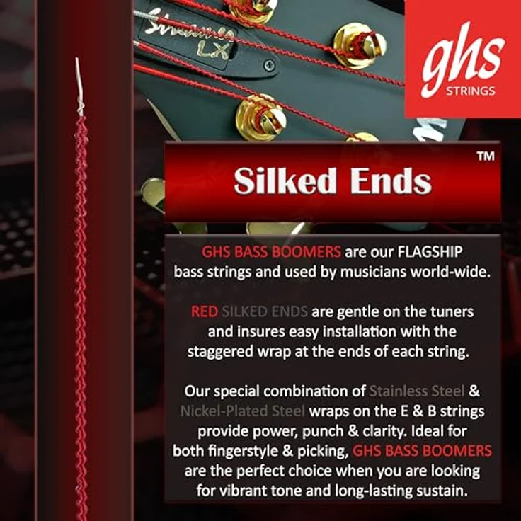 GHS Bass Boomers, Bass String Set 4-String Light .050-.107 für Short Scale, Nickel plated Steel – Bild 2