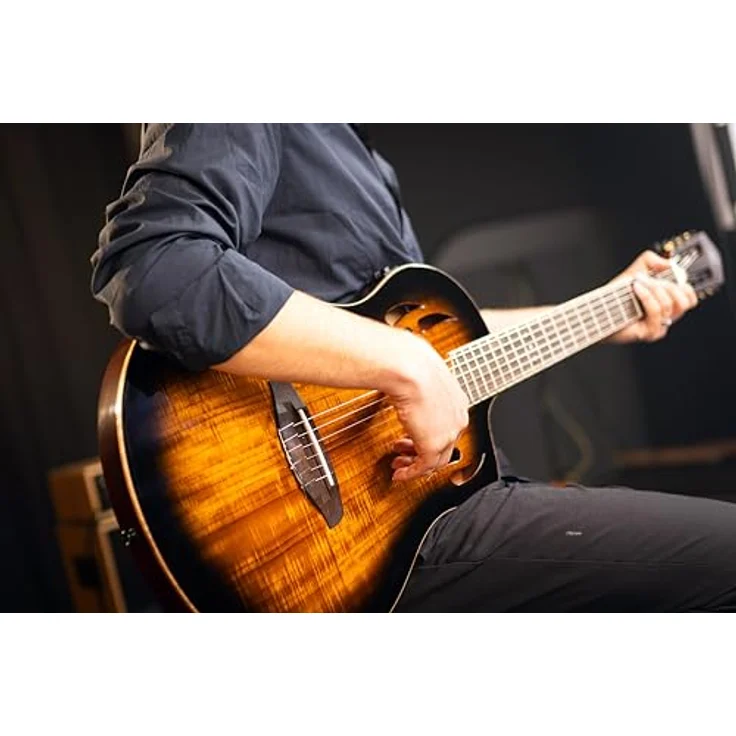 Ortega Tour Player ACA Burst, Konzertgitarre 4/4 mit massiver Okoume-Boden und -Zargen, Akazien-Decke, wiederaufladbarer Elektronik, Burst glänzend, inkl. Gigbag – Bild 7