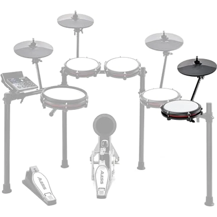Alesis Drums Nitro Max Expansion Pack, E-Drum Set Erweiterung mit 8" Mesh Tom Pad, 10" Becken mit Choke und Verbindungskabeln – Bild 1