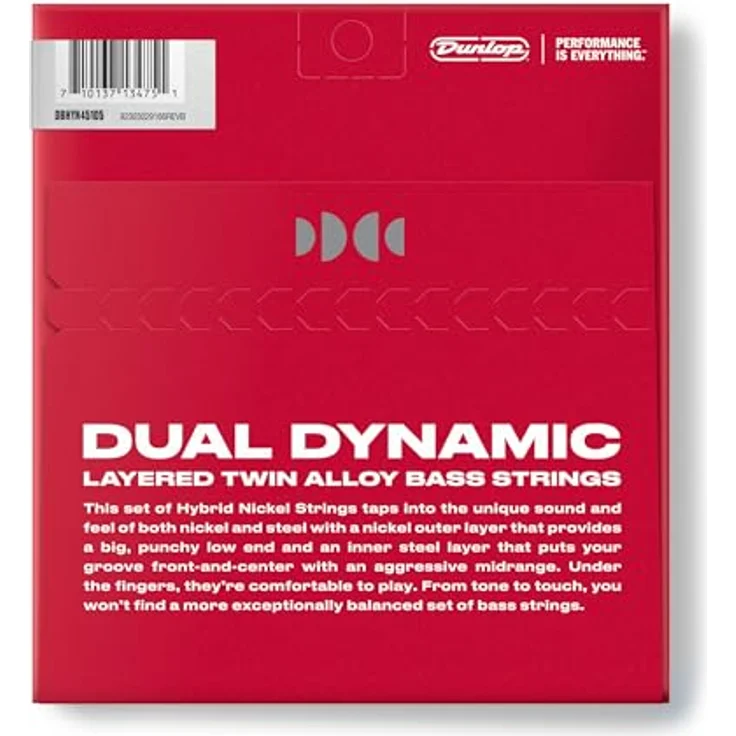 Dunlop Dual Dynamic 4-String E-Bass Saitensatz, Long Scale (45-105), Nickel & Stahl Hybrid, präzisionsgefertigt in USA – Bild 8