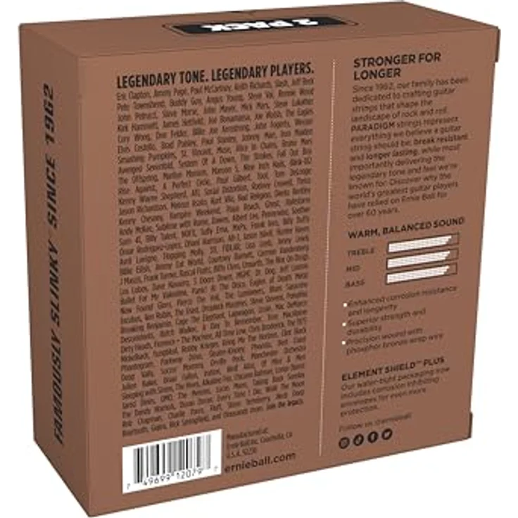 Ernie Ball Medium Light Paradigm Phosphor Bronze Gitarrensaiten, 2er Pack 12-54 mit verbesserter Korrosionsbeständigkeit und RPS-Technologie – Bild 2