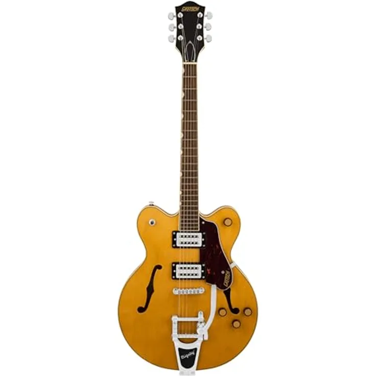 Gretsch G2622T STRML CB DC VLAMB, Semi-Hollow Body E-Gitarre in Village Amber mit 2x Broad'Tron BT-3S Tonabnehmer und Bigsby B70 Tremolo