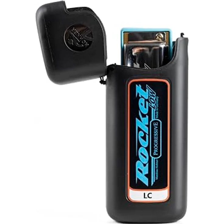 Hohner Rocket Low Harp LD, Mundharmonika in Low D-Dur mit 20 Stimmzungen, ABS-Kunststoff (blau), Edelstahl-Deckel, mit Etui, Made in Germany – Bild 6