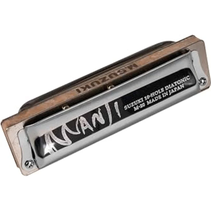 Suzuki M-20 Manji Mundharmonika, harmonisch Moll in C, Edelstahl-Deckelplatten, Holz/Harz Kanzellenkörper, inklusive Etui – Bild 8