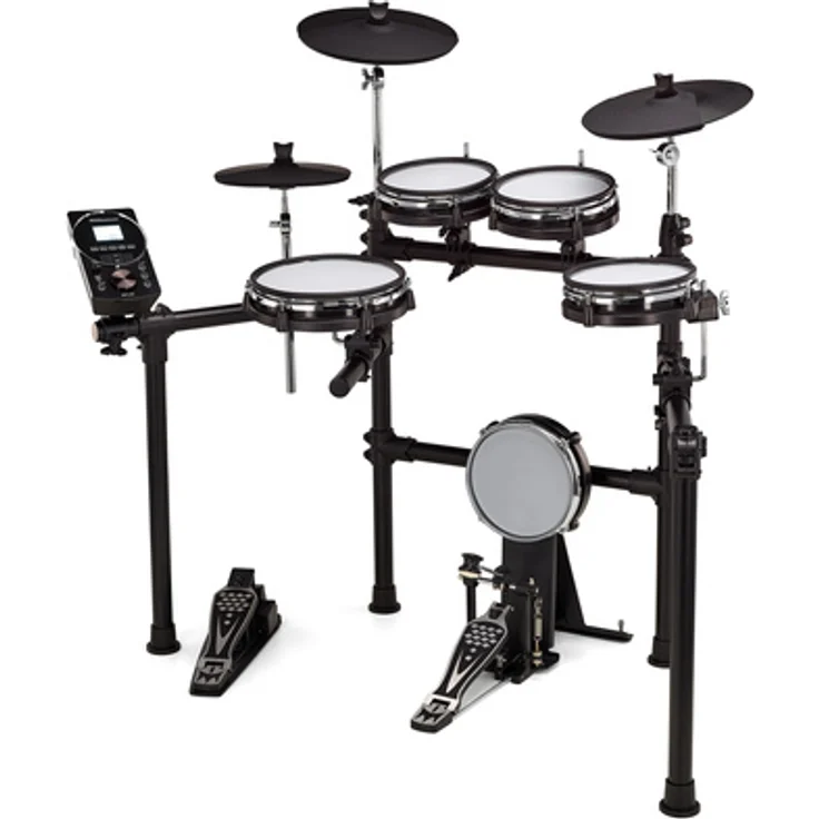 Millenium MPS-450 E-Drum Set, 408 Voices, 30 Preset Kits, 10 User Kits, USB MIDI, inkl. Drumrack und Fußmaschine