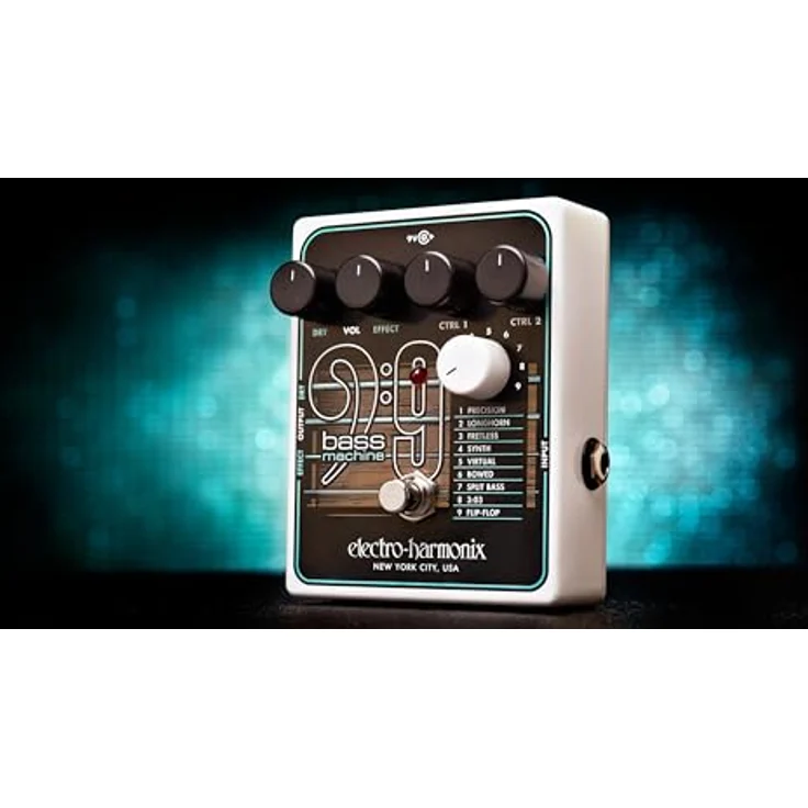 Electro Harmonix BASS9 Bass Machine, Effektpedal für E-Gitarre mit 9 verschiedenen Bassklängen, inklusive Netzadapter – Bild 6