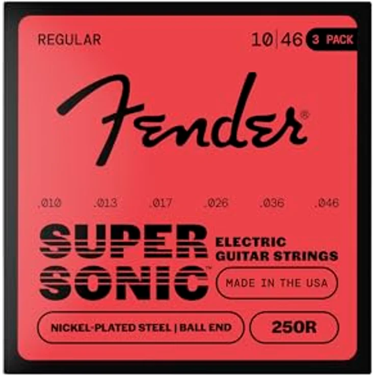 Fender Super 250R NPS Ball End Strings, E-Gitarrensaiten (.010-.046), 3er Pack mit Vapor Corrosion Pack – Bild 2