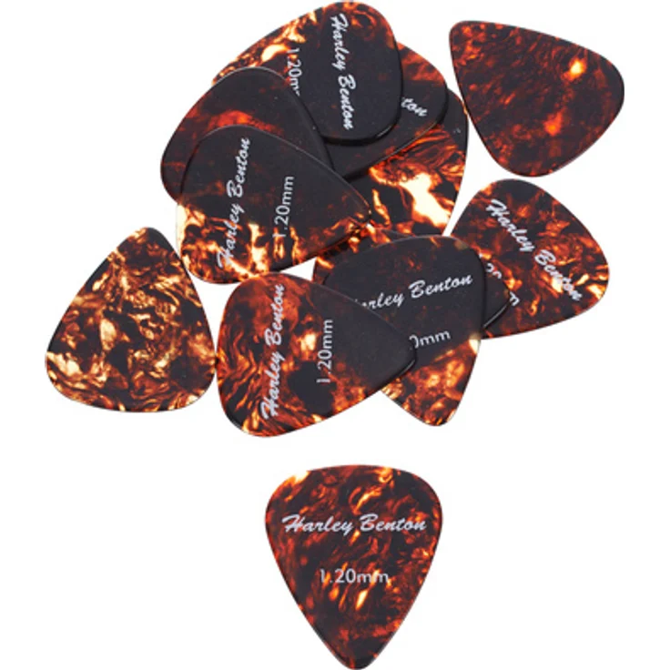 Harley Benton Celluloid Players Pick Set H, Set mit 12 Stück, schwere 1,2mm Plektren in klassischer 351 Form