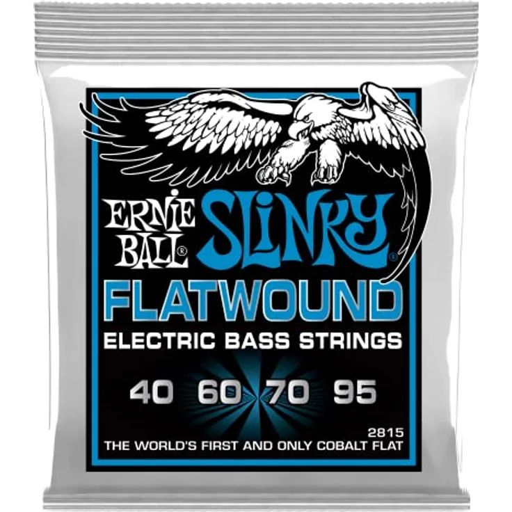 Ernie Ball 2815, E-Bass Saitensatz Extra Slinky Flatwound Cobalt, Saitenstärke 040-060-070-095