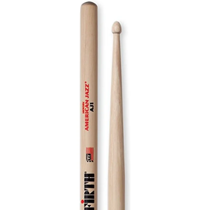 Vic Firth AJ1 American Jazz, Hickory Drumsticks mit kleinem Holz Kopf, Länge 406mm, Durchmesser 15,1mm – Bild 8