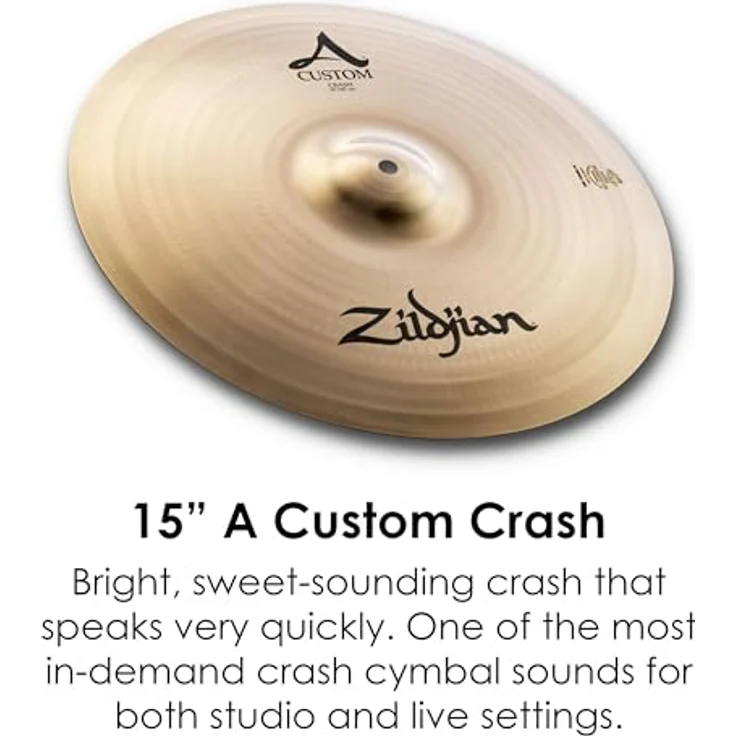 Zildjian A Custom Series Cymbal Box Set - 14" Hi-Hats, 16"/18" Crash, 20" Medium Ride, heller Klang, präzise und langlebig gebaut – Bild 4