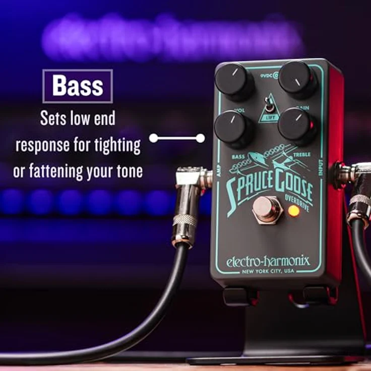 Electro Harmonix Spruce Goose Overdrive, Effektpedal für E-Gitarre mit weicher Übersteuerung, 3 Gain-Einstellungen und erweiterter EQ – Bild 8