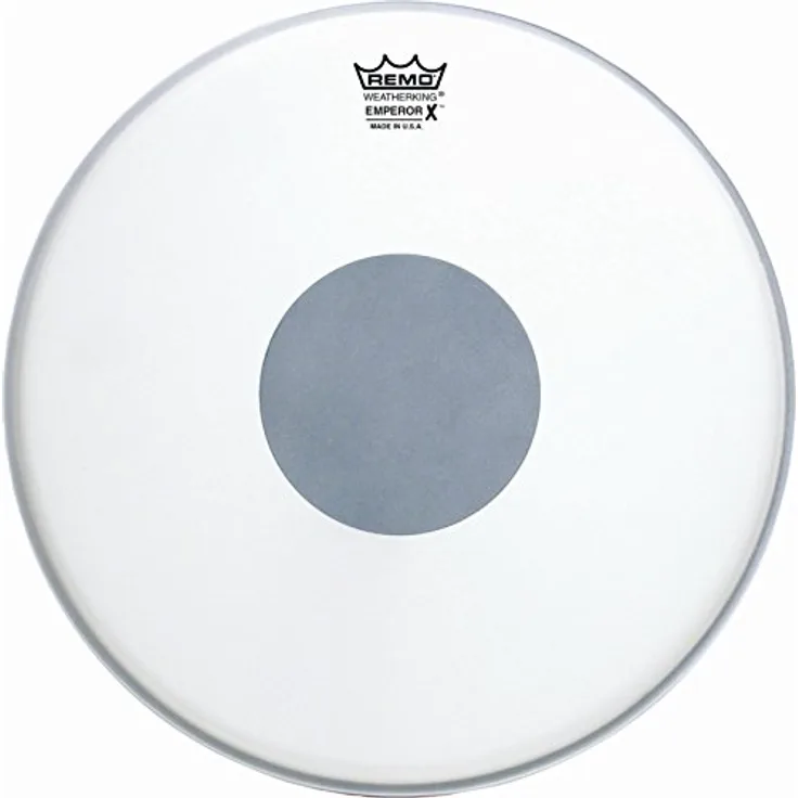Remo 10" Emperor X Coated Dot, Snare Drum Head mit schwarzem Punkt, doppelschichtig, ideal für Rock und Hard-Rock, weiß aufgerauht