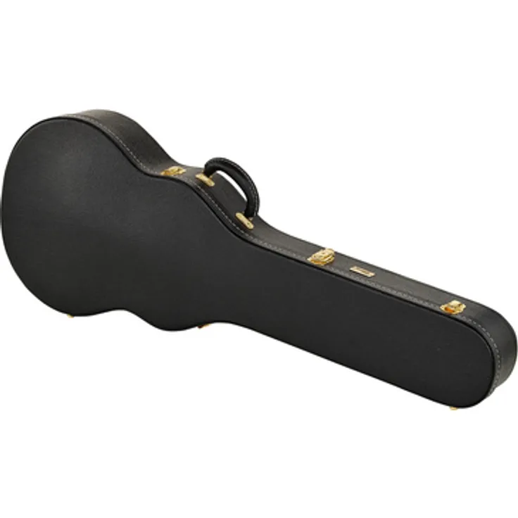 Gibson LP Lifton Historic Case, Gitarrenkoffer für Les Paul Modelle, Schwarz mit goldenem Plüsch und 5 robusten Verschlüssen