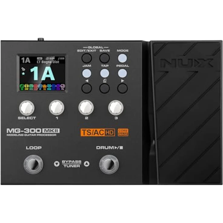 NUX MG-300 mkII Gitarren-Multieffektpedal mit Amp-Modellierung, USB-Audio-Interface, Expression-Pedal, IR-Schranksimulation, integrierter Drummachine und 60s Looper – Bild 1