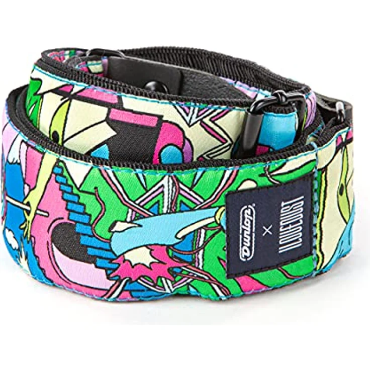 Jim Dunlop Gitarrengurt I Love Dust - Sucker, Multicolor, Jacquard-Gewebe, getestet bis 90 kg, Lederenden – Bild 1