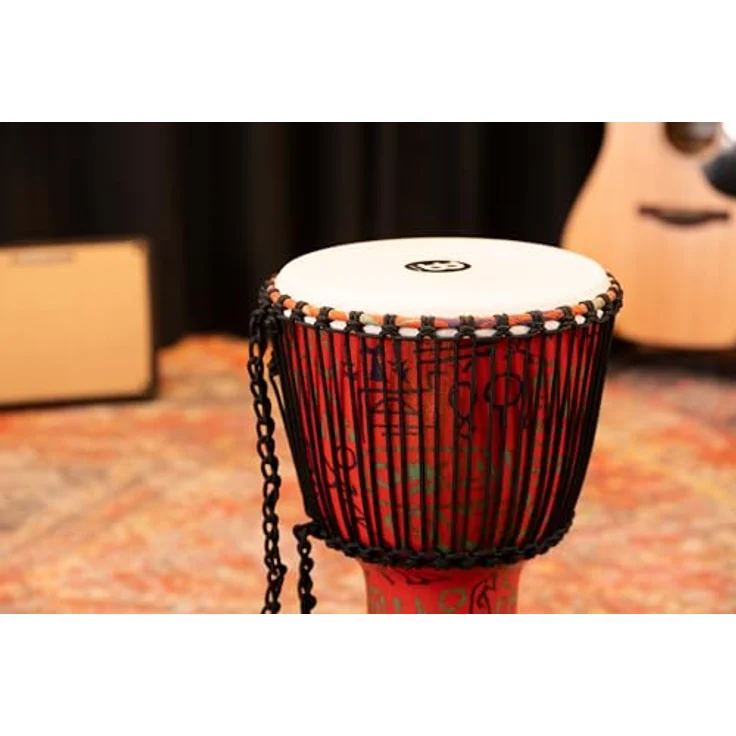 Meinl PADJ1-L-F 12" Travel Djembe, Farbe: Pharaoh's Script, leichter Kunststoff, 24" Höhe, Synthetic Fell, traditionelles Schnurspannsystem – Bild 9