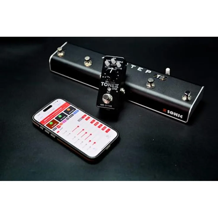 Xsonic Airstep TX Edition, Kabelloser Footswitch mit Plug-and-Play, 5 Schaltflächen, 100 Stunden Akkulaufzeit, Aluminium-Gehäuse – Bild 2