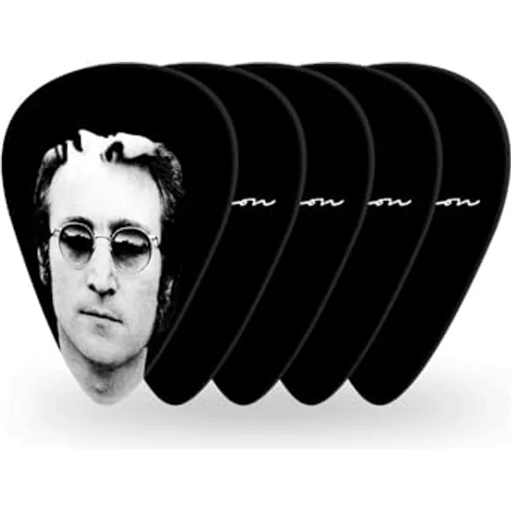 D'Addario Beatles Plektren – John Lennon Mind Games, 10er-Pack Medium, 0,70 mm mit Album Artwork und Unterschrift