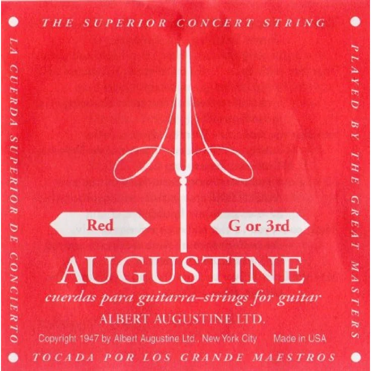 Augustine Red Label G3, Hochwertige Diskantsaite für Klassik-Gitarre aus klarem Nylon, Stärke 0,040 Zoll