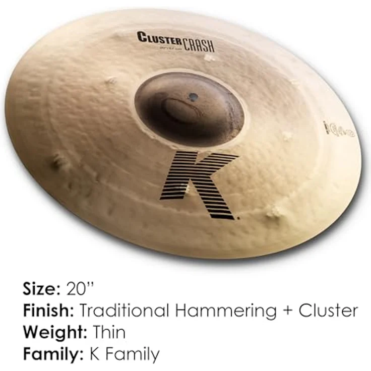 Zildjian K0935 K Becken 20" Cluster Crash, dunkler trashy Klang, traditionelles Finish, extra dünn – Bild 2