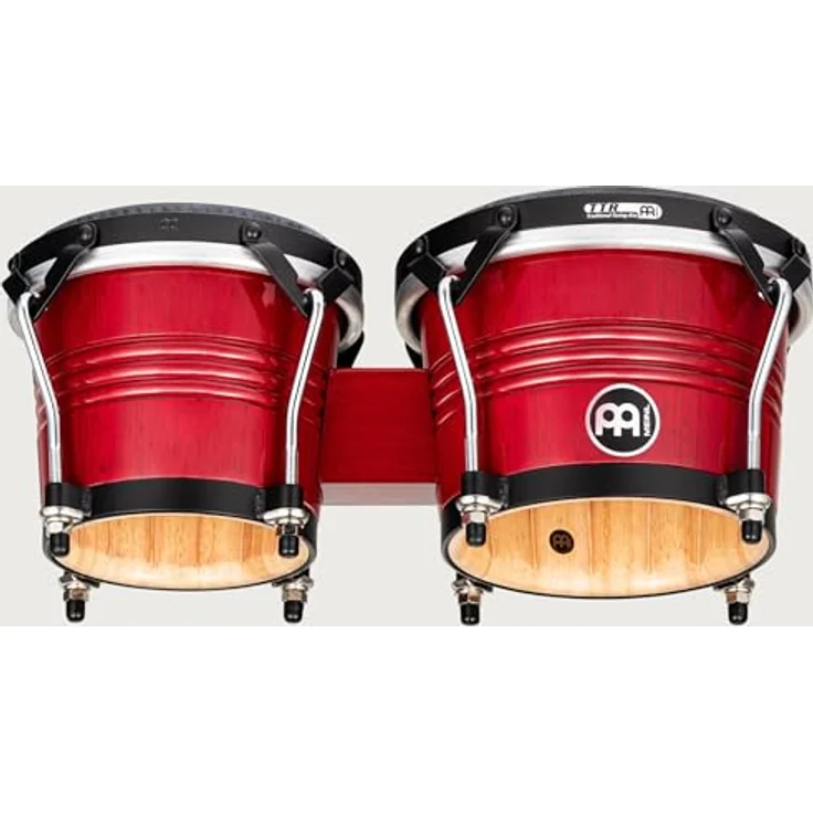 Meinl Marathon Traditional Bongo WR, 6.75" und 8" aus Siam-Eichenholz mit Remo Black Calfskin Fellen, hochglanz Weinrot – Bild 8