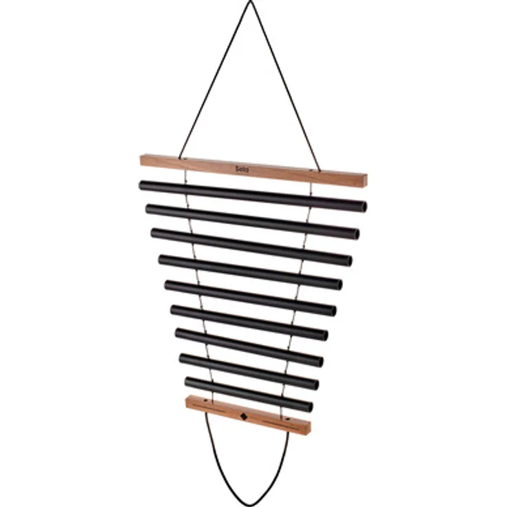 Sela Harmony Chimes 9 Dark, Klangröhren aus eloxierten Aluminium mit Walnussholzhaltern, 9 Töne inklusive Schlägel, schwarz/walnuss