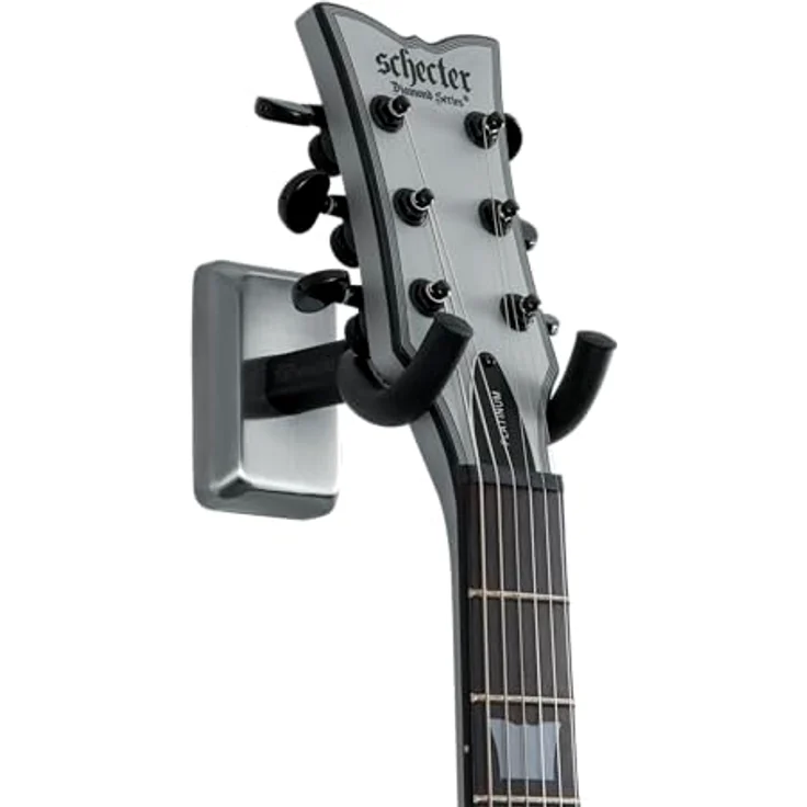Gator Frameworks GFW-GTR-Hanger SC, Wandmontierter Gitarrenständer für E-Gitarren, Akustikgitarren und Bässe, Satin Chrome Finish – Bild 6