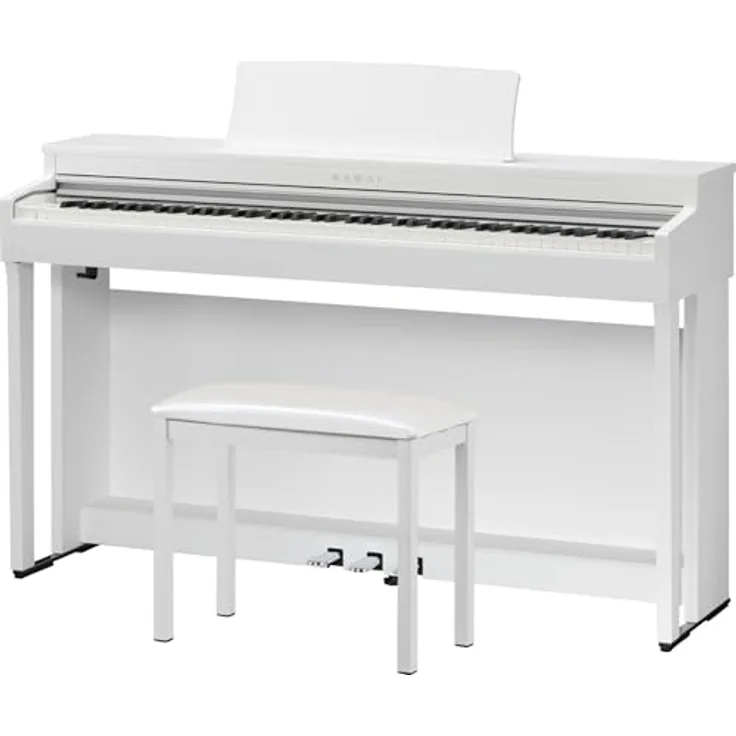 Kawai CN-201 W, Digitalpiano mit 88 gewichteten Tasten, 19 Sounds, Bluetooth und OLED Display, weiß satiniert