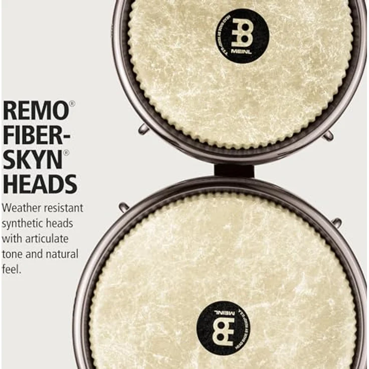 Meinl Artist Diego Gale Bongos, Modell DGR400CW aus Chamchuri Holz, 7" & 8½", Remo Fiberskyn Felle, Brushed Nickel Hardware – Bild 3